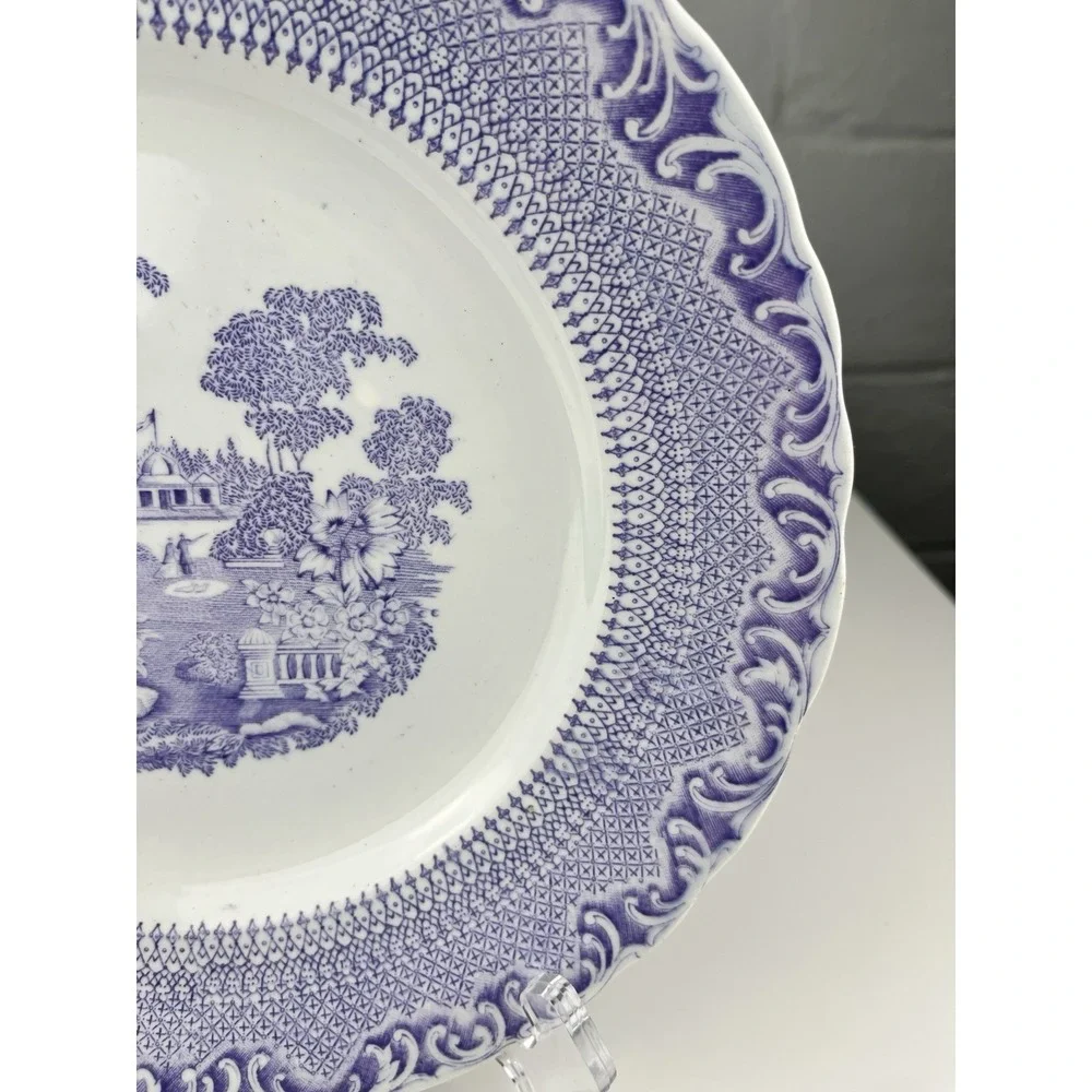 Antique Rorstrand Purple Transferware Lila Spet Plate Lilac Lace 9.5